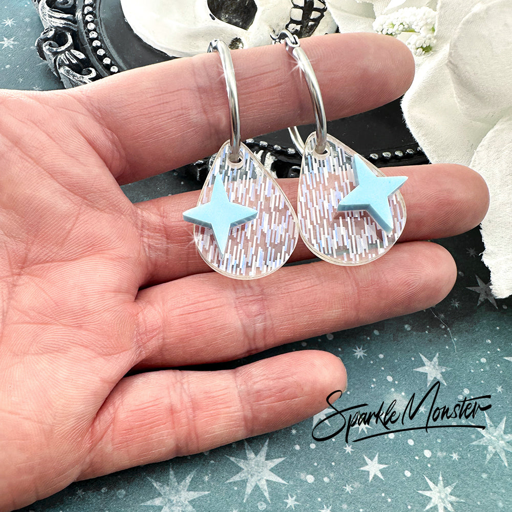 April Showers charms - specifically for Stainless Steel Monster Hoop Earrings