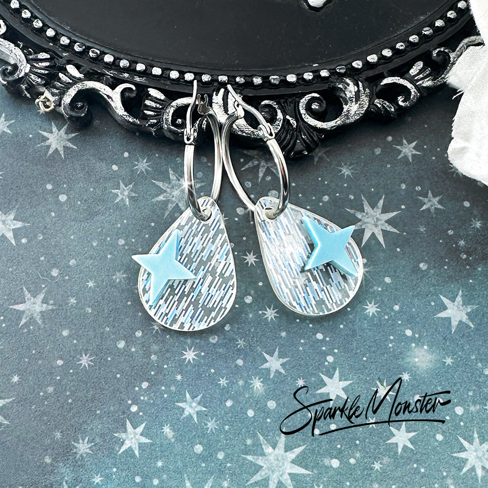 April Showers charms - specifically for Stainless Steel Monster Hoop Earrings