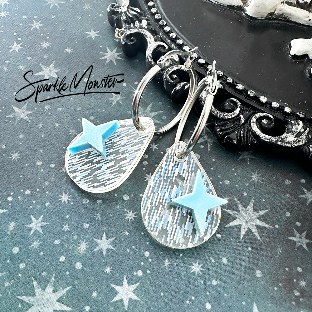April Showers charms - specifically for Stainless Steel Monster Hoop Earrings