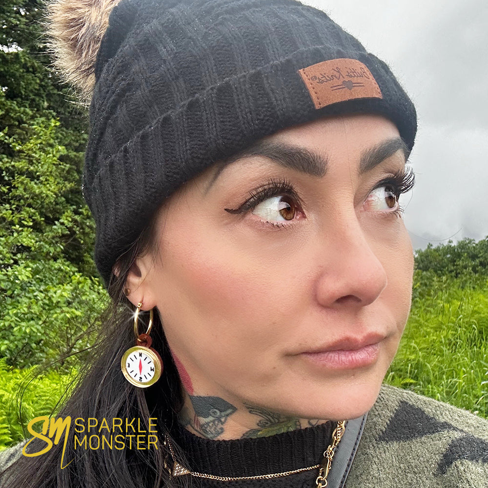 Compass charms charms - specifically for Stainless Steel Monster Hoop Earrings