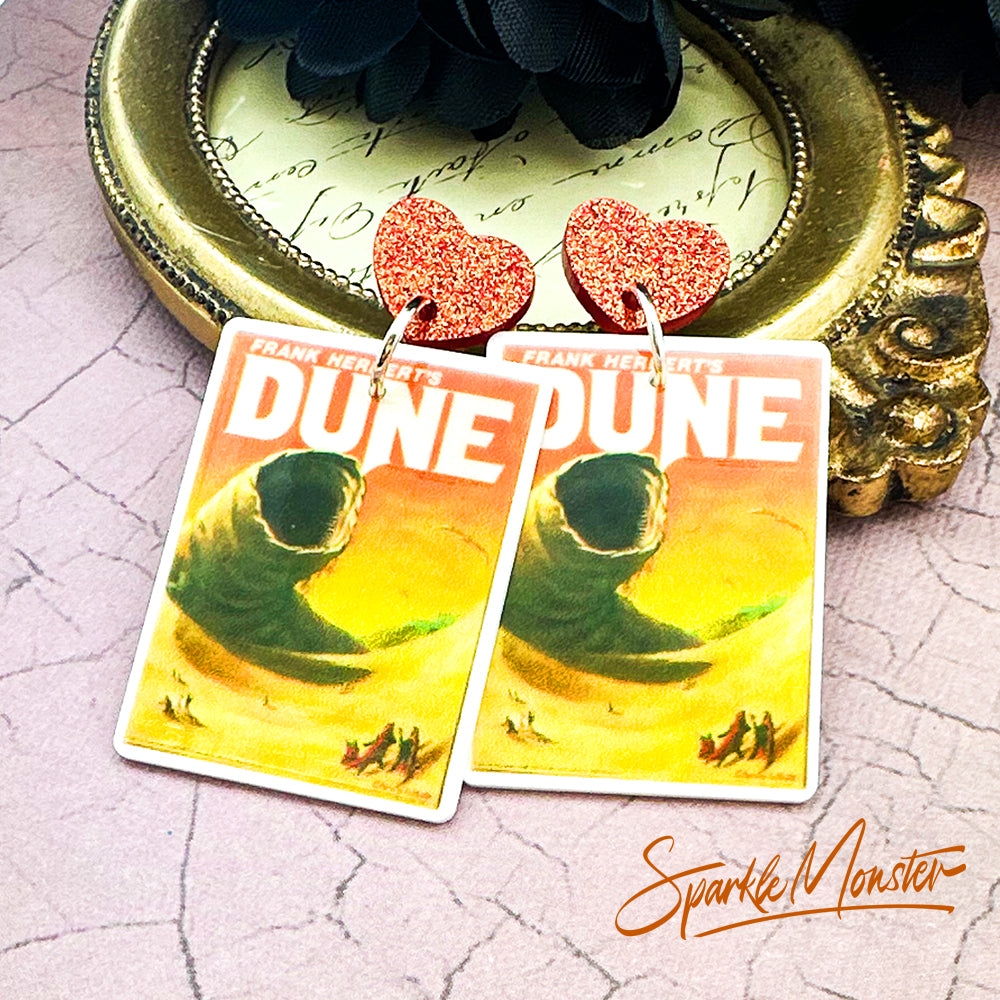 Dune Sandworm, acrylic dangle earrings