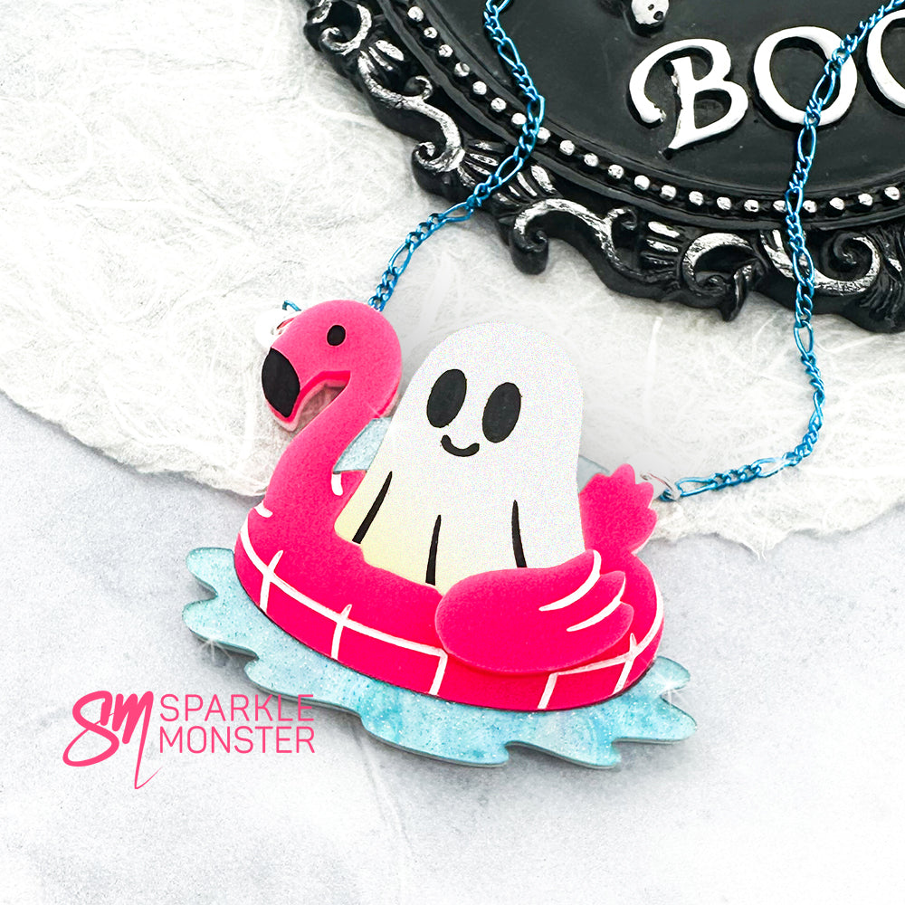 Ghost on Floatie necklace
