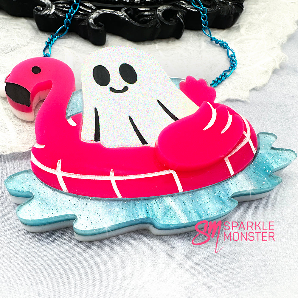 Ghost on Floatie necklace