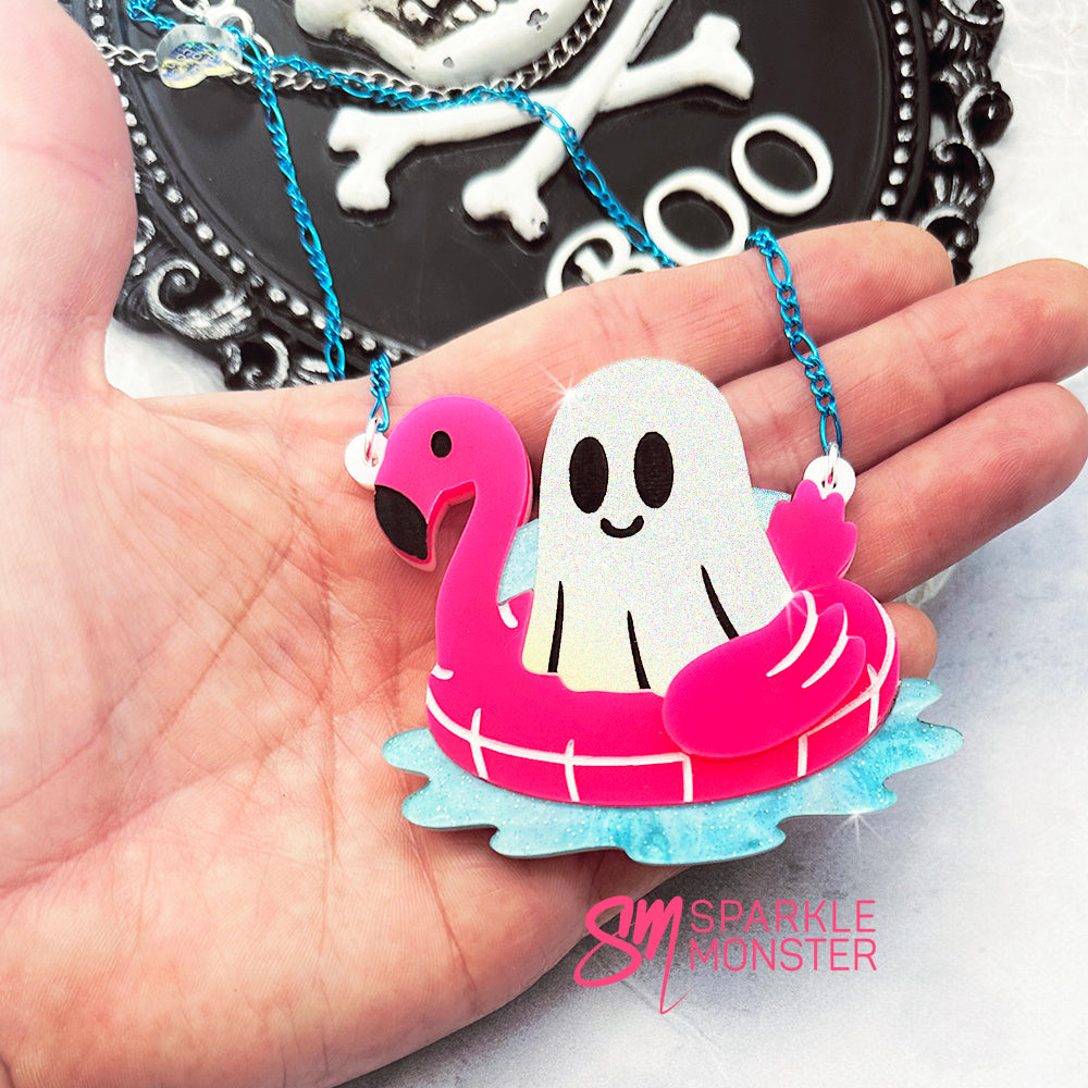 Ghost on Floatie necklace
