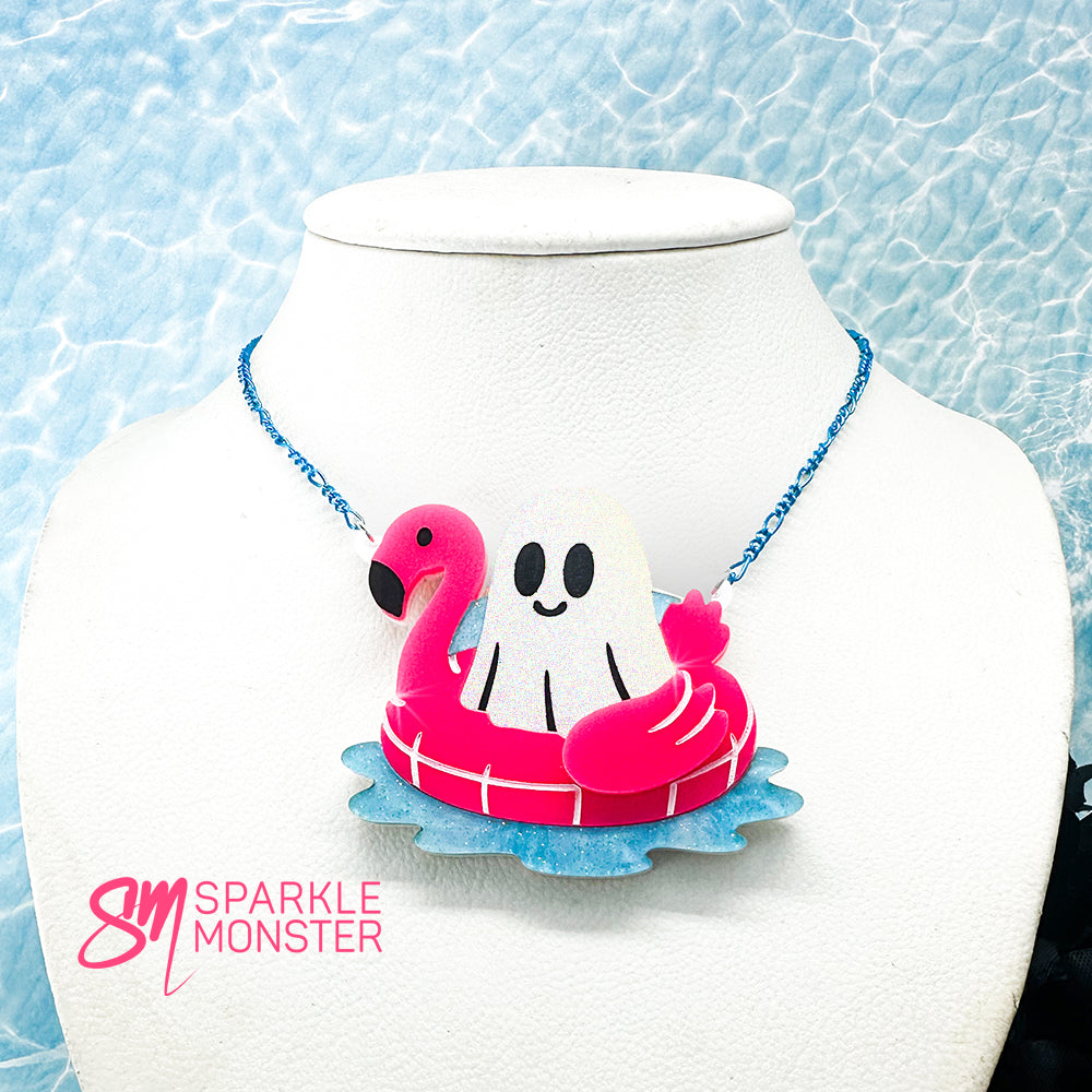 Ghost on Floatie necklace