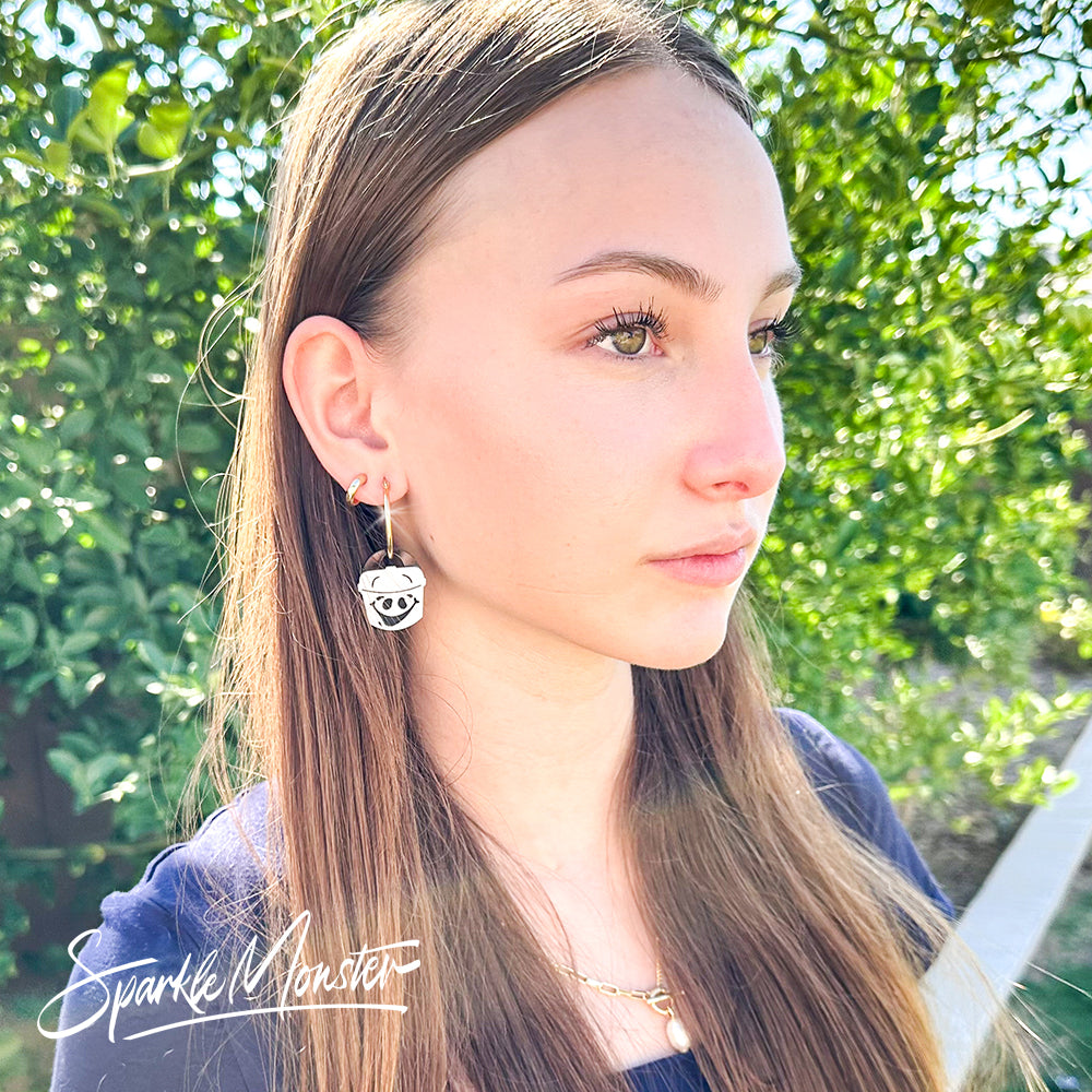 Silver or Gold Stainless Steel Hoop Earrings - for Monster Charms