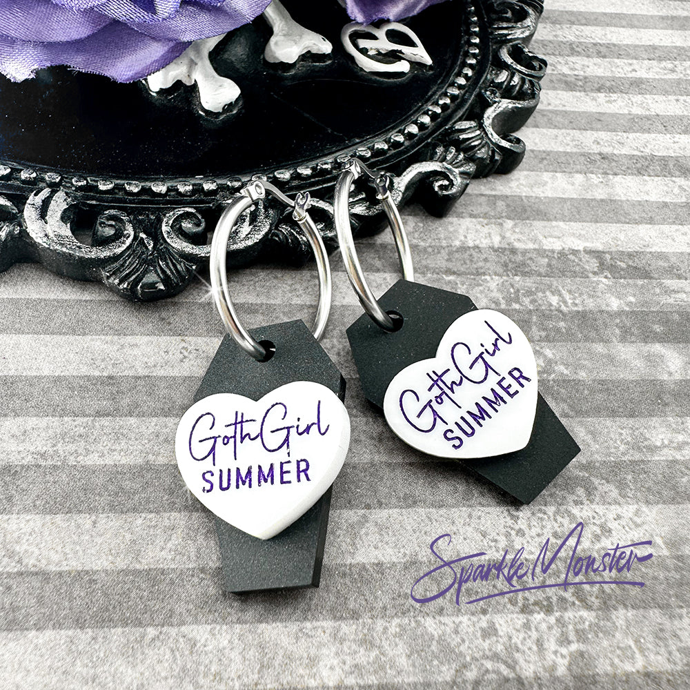 Goth Girl Summer charms - specifically for Stainless Steel Monster Hoop Earrings