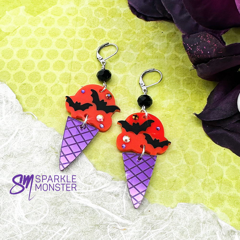Goth Ice Cream Cones earrings