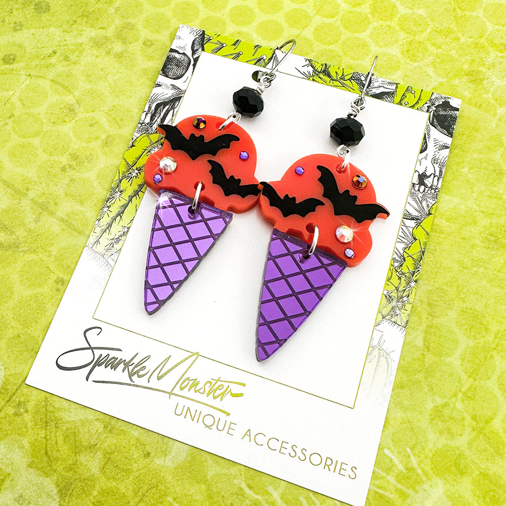 Goth Ice Cream Cones earrings
