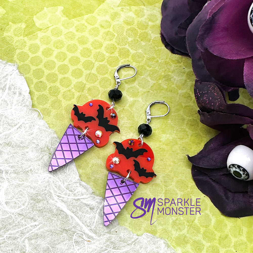 Goth Ice Cream Cones earrings
