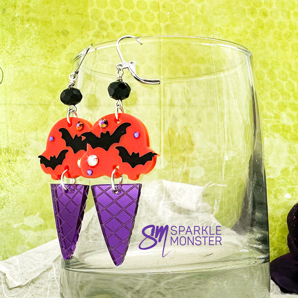 Goth Ice Cream Cones earrings
