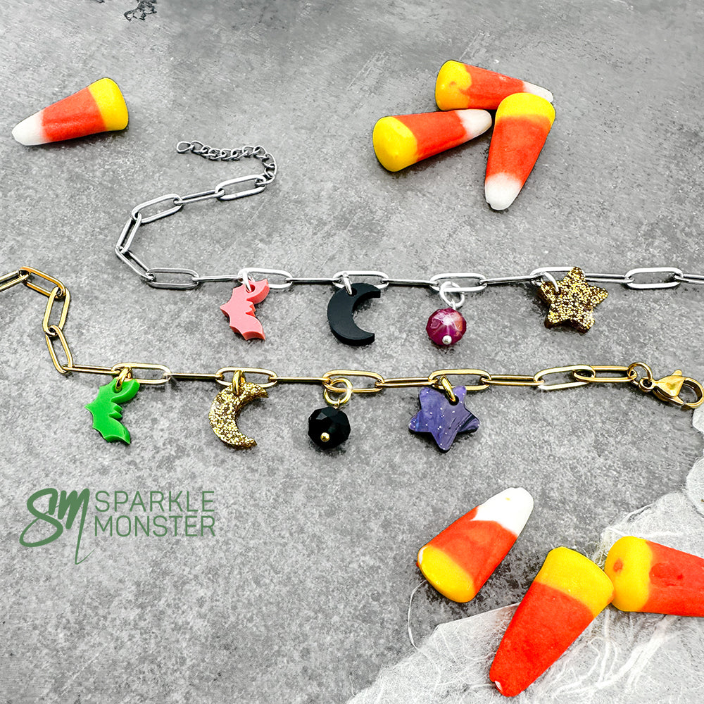 Halloween Charm Bracelet, Stainless Steel