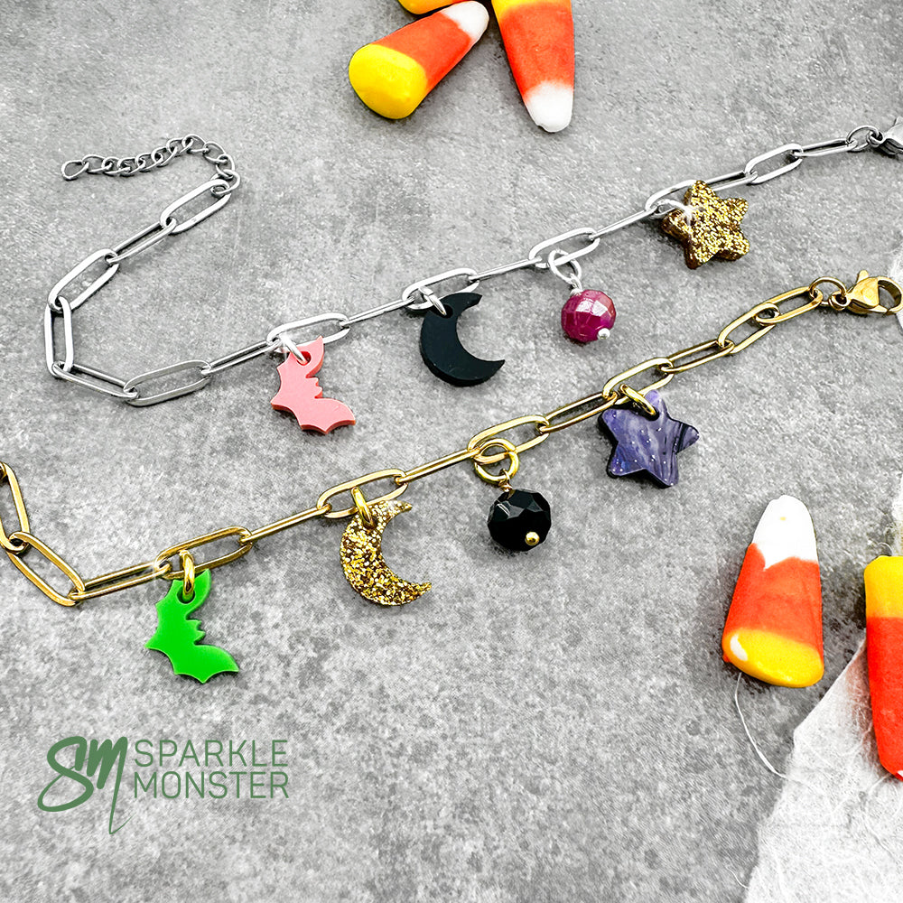 Halloween Charm Bracelet, Stainless Steel