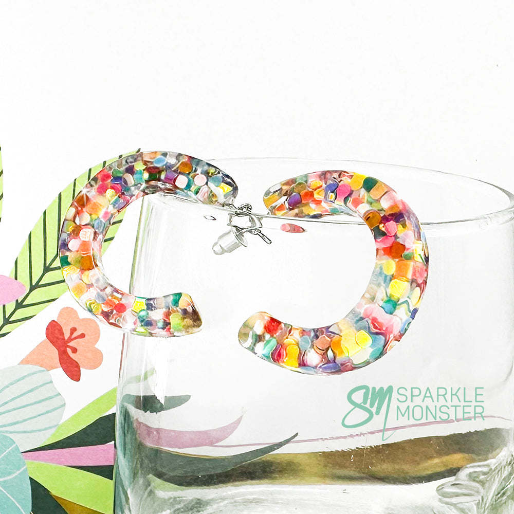 Confetti Glitter Hoop Earrings