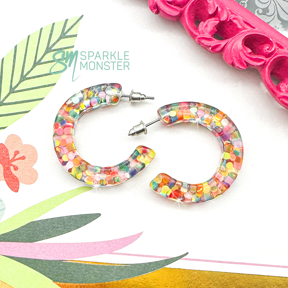 Confetti Glitter Hoop Earrings