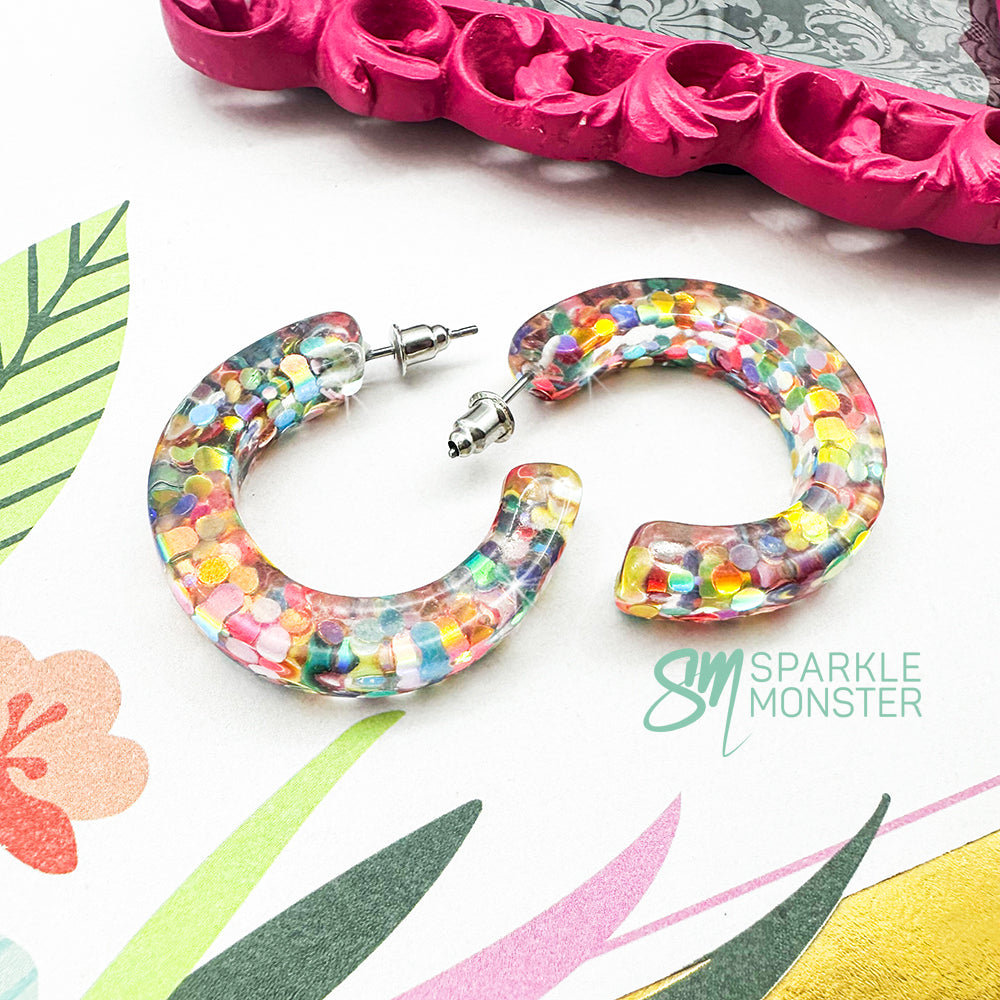Confetti Glitter Hoop Earrings