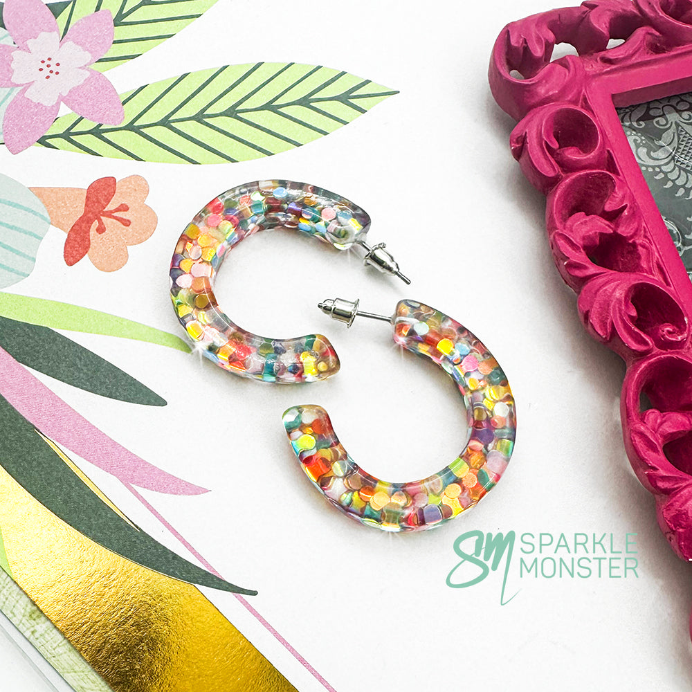 Confetti Glitter Hoop Earrings