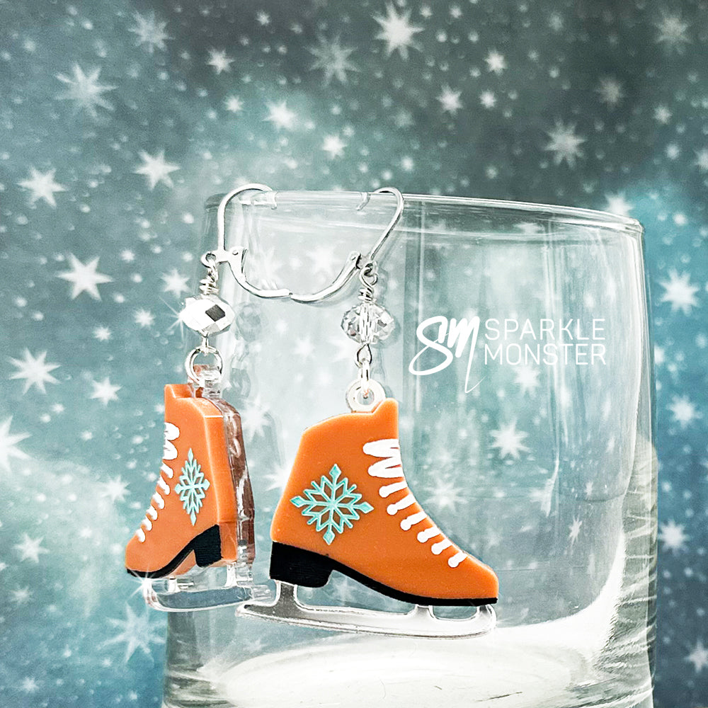 Ice Skates dangle earrings