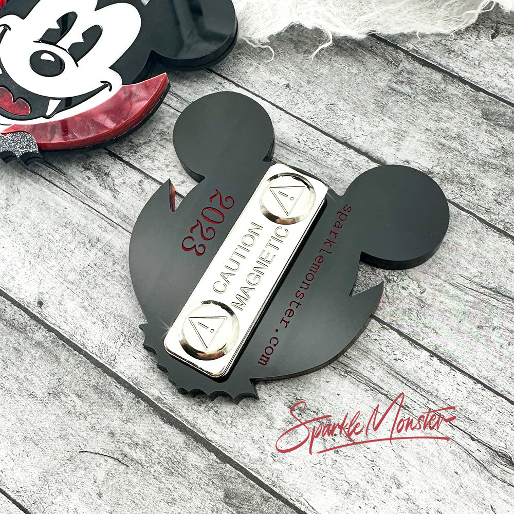 LUCKY LAST Vampire Mouse, laser cut acrylic brooch