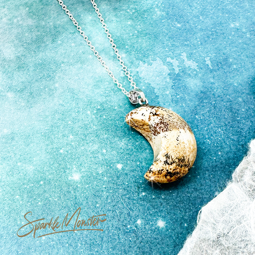 SALE Picture Jasper Moon sterling silver necklace
