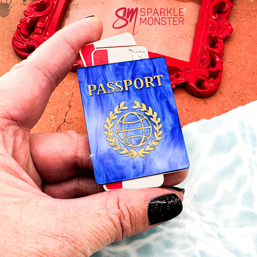 Passport to Paradise brooch