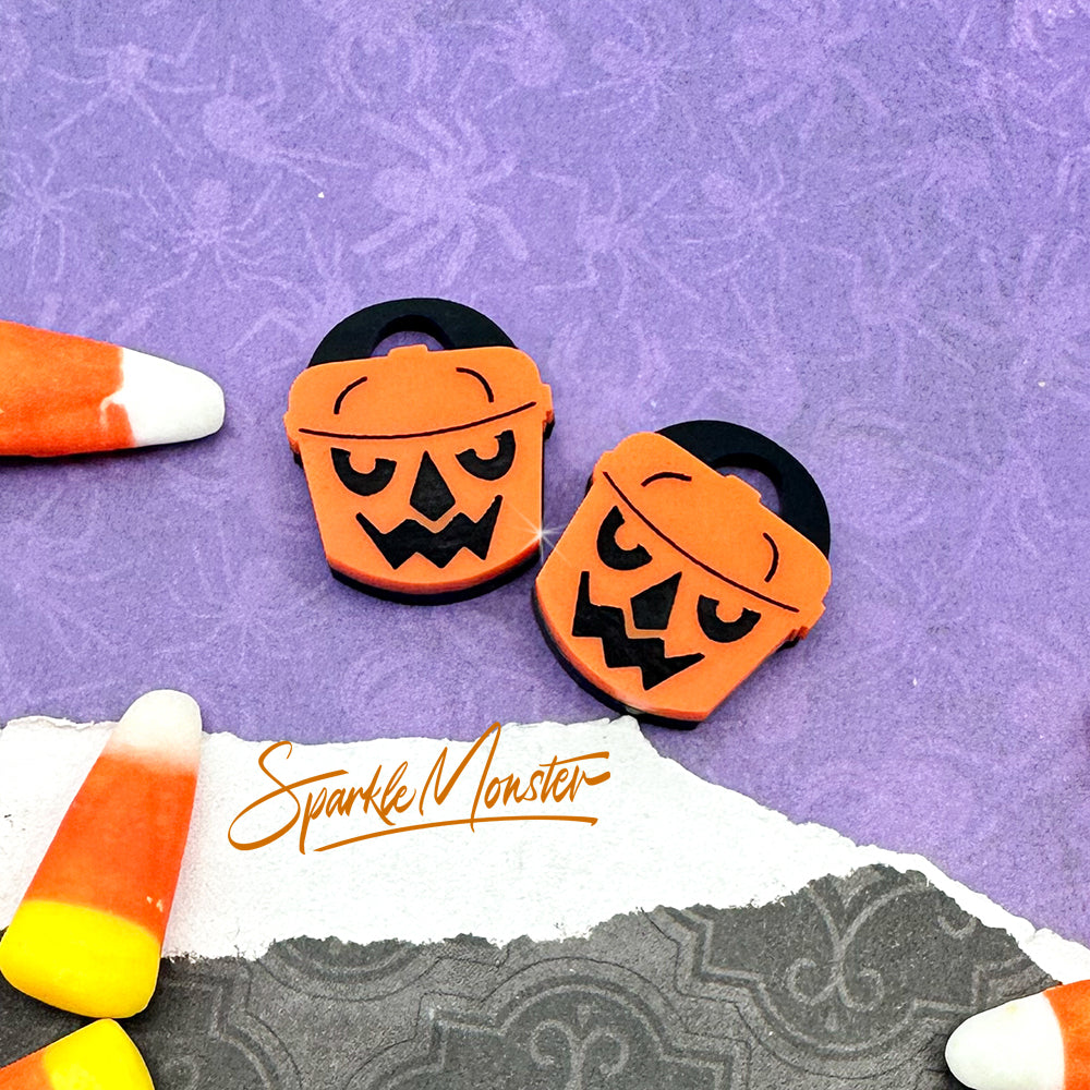 Pumpkin Bucket charms - specifically for Stainless Steel Monster Hoop Earrings