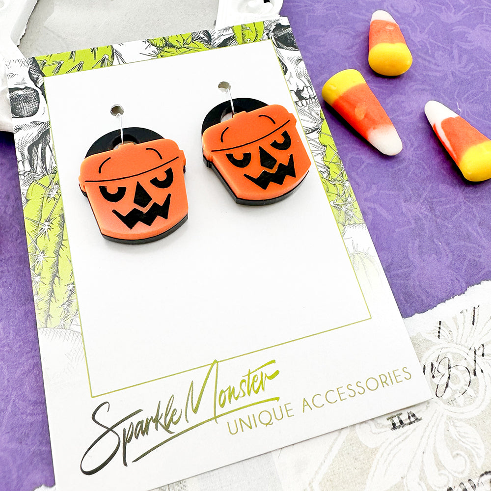 Pumpkin Bucket charms - specifically for Stainless Steel Monster Hoop Earrings