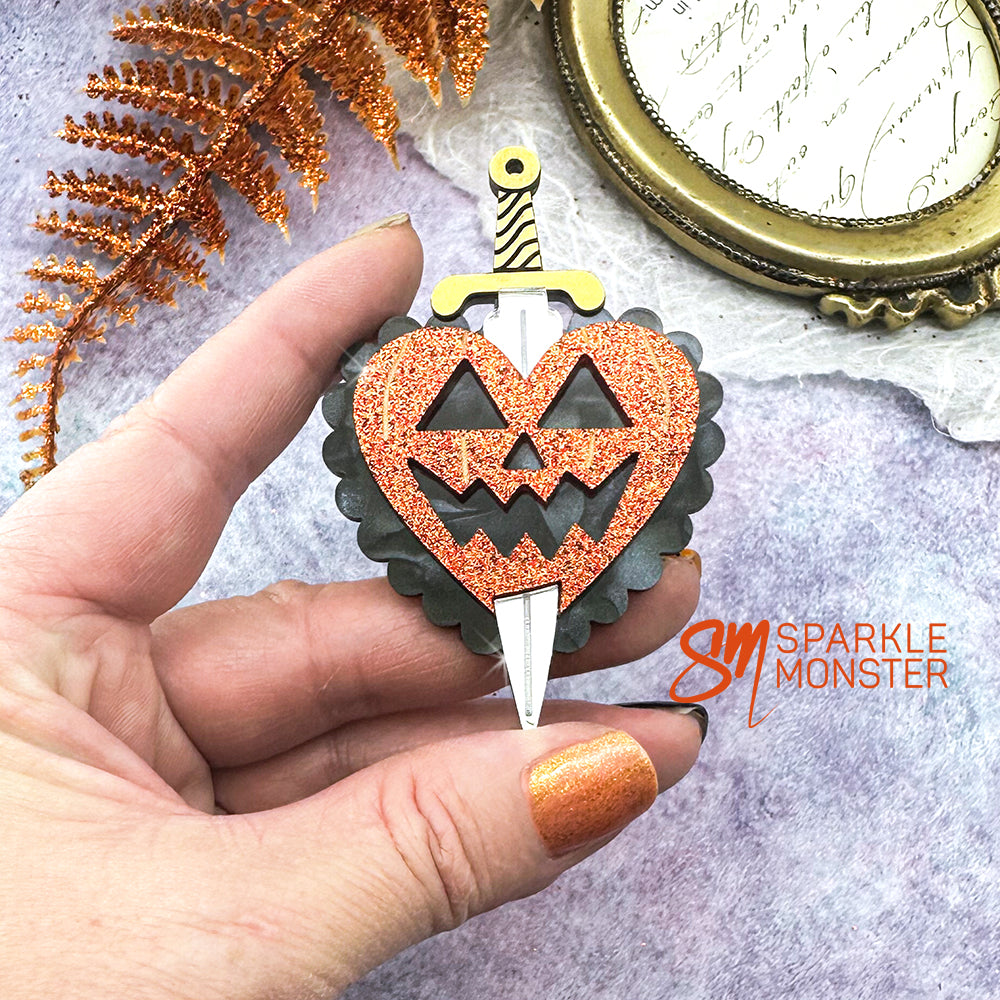Pumpkin and Dagger brooch