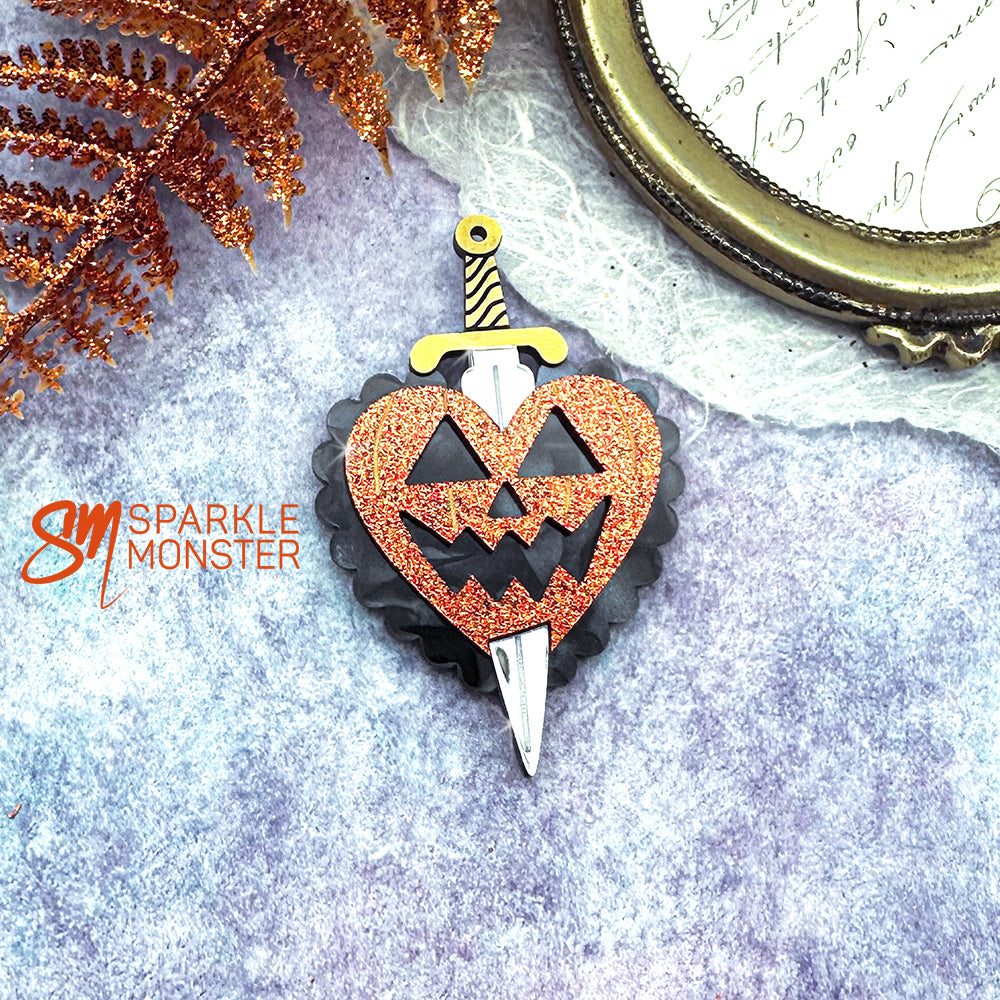 Pumpkin and Dagger brooch