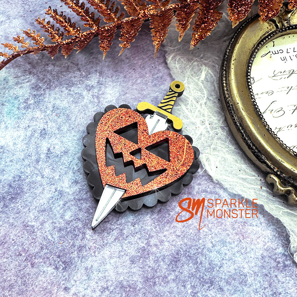 Pumpkin and Dagger brooch