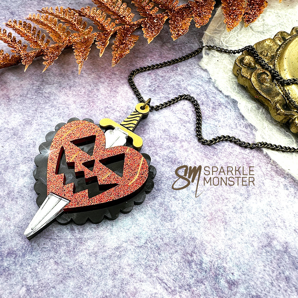 Pumpkin and Dagger necklace