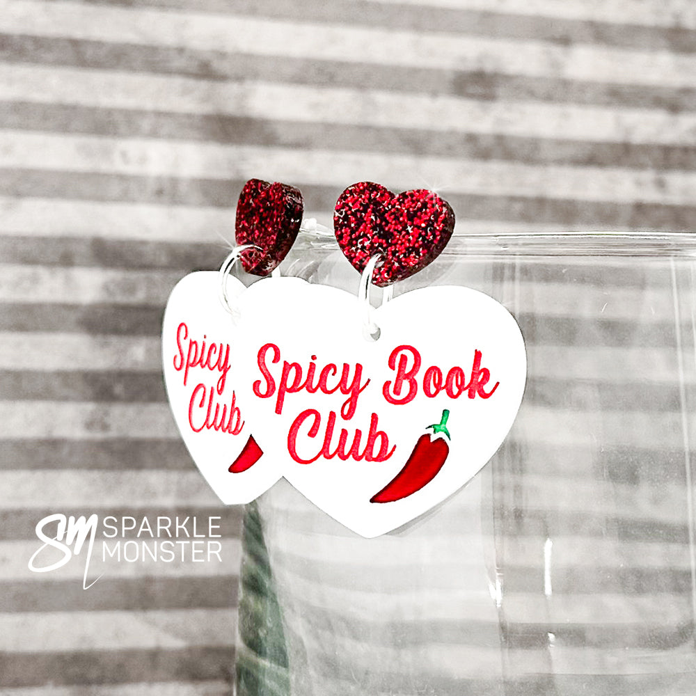 Spicy Book Club heart earrings