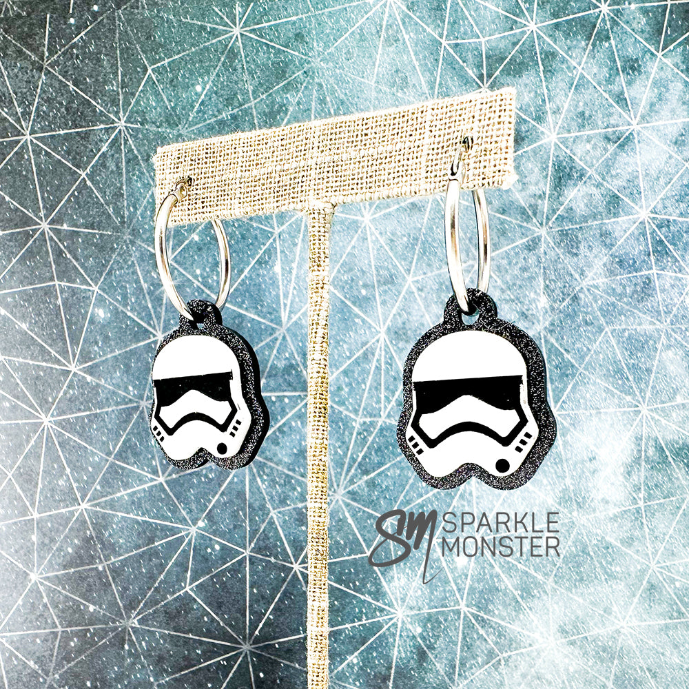 Stormtrooper charms - specifically for Stainless Steel Hoop Earrings