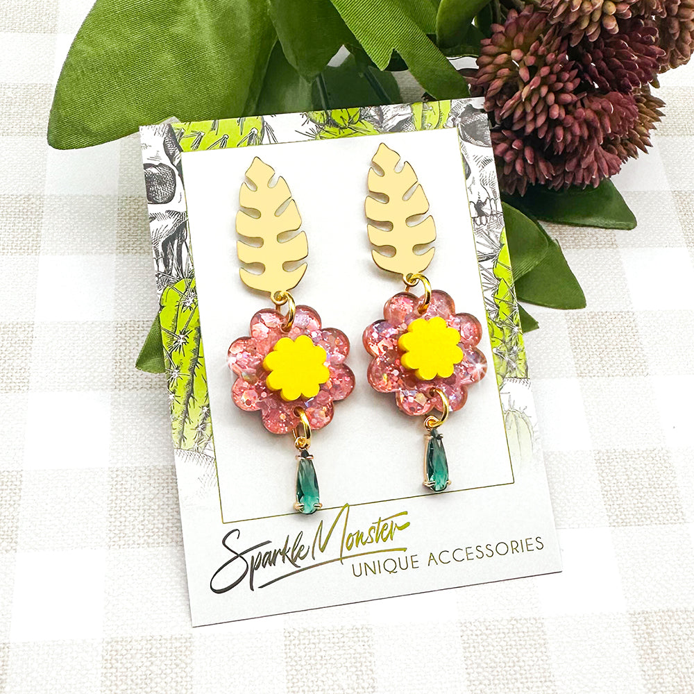 Wildflowers dangle earrings