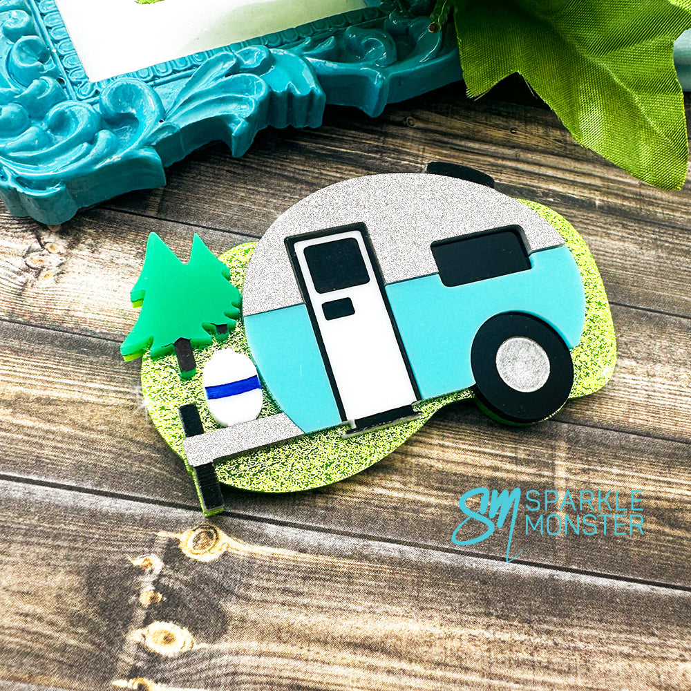 Summer Fun Camping Trailer brooch