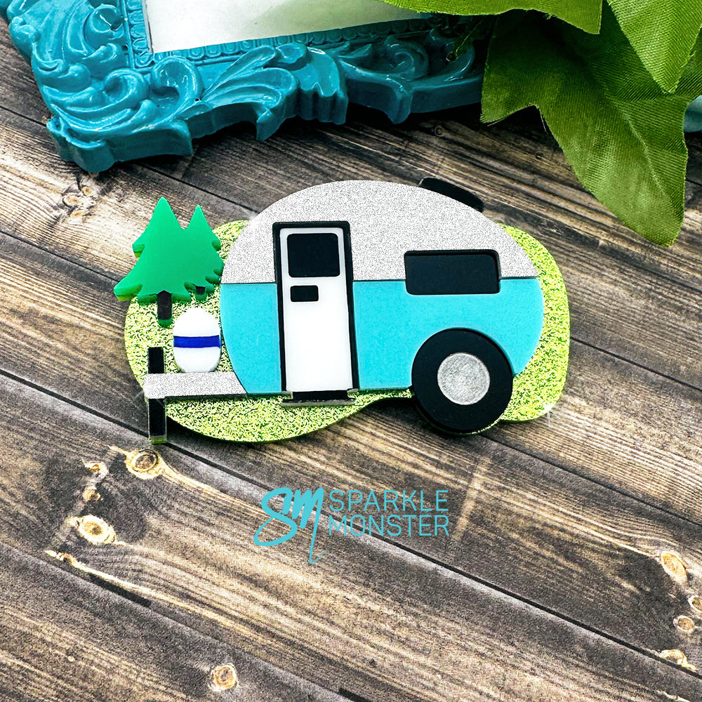 Summer Fun Camping Trailer brooch