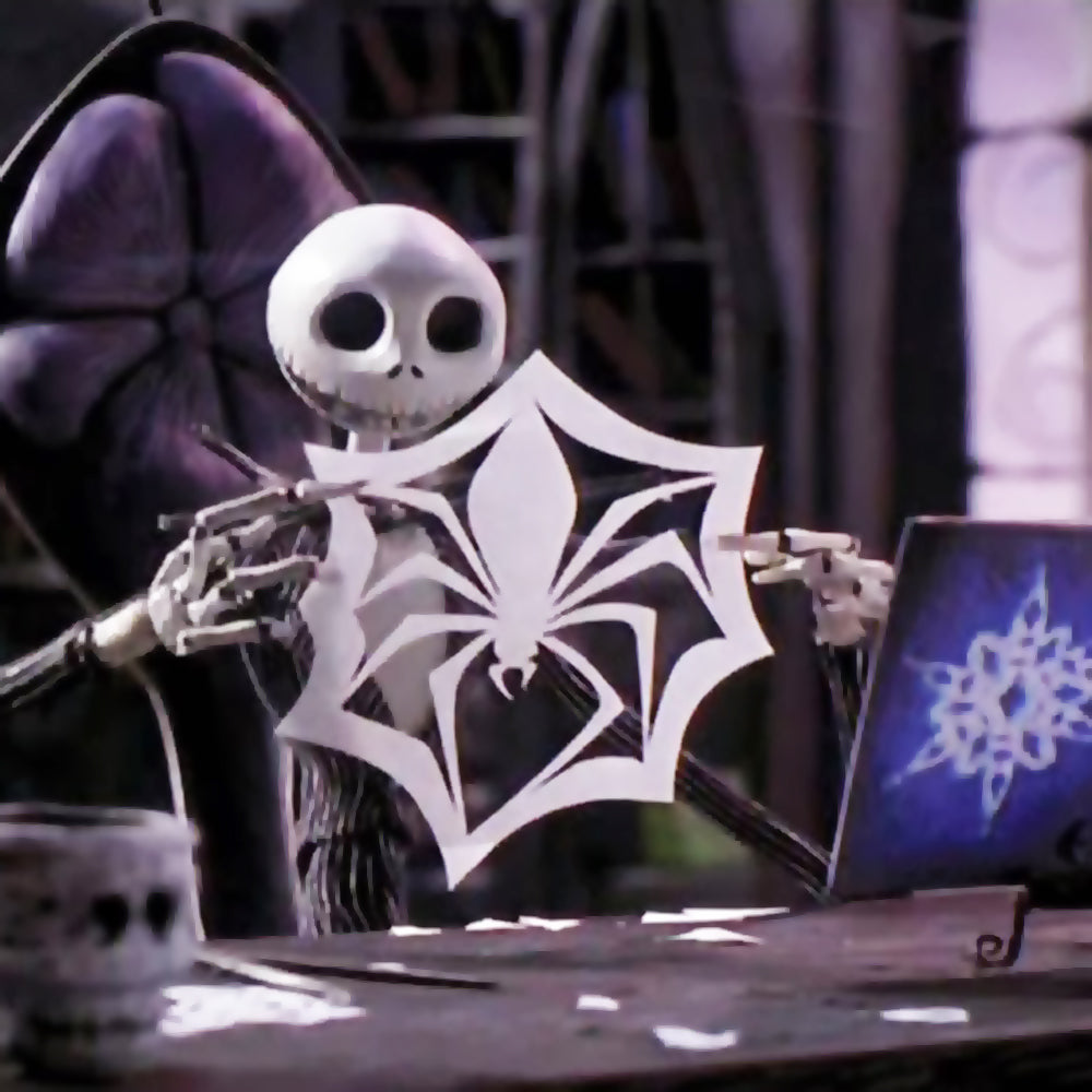 Jack's Spider Snowflake, large necklace, laser cut acrylic