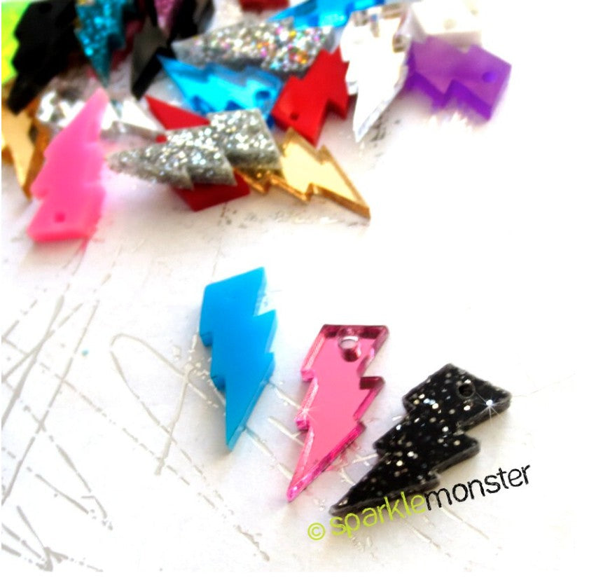 Mini Lightning Bolts - 25 pcs, laser cut acrylic