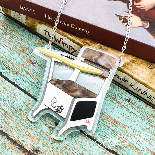 SALE Old School Desk necklace