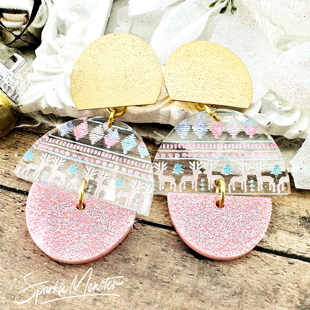 Sweater Weather, acrylic dangle earrings