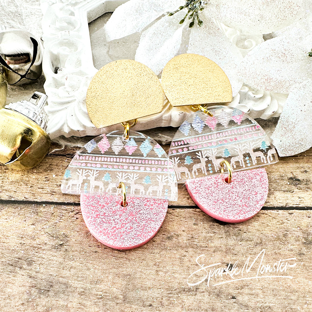 SALE Sweater Weather, acrylic dangle earrings