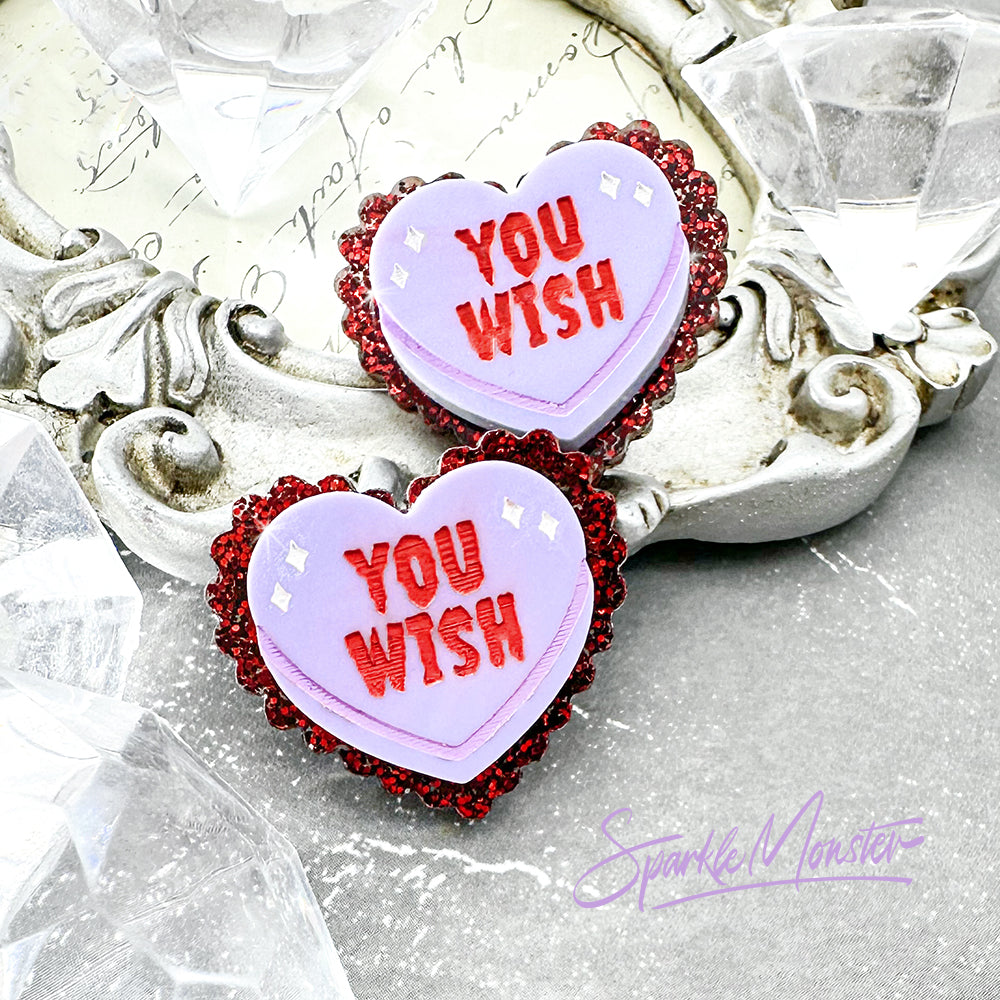 YOU WISH candy heart stud earrings