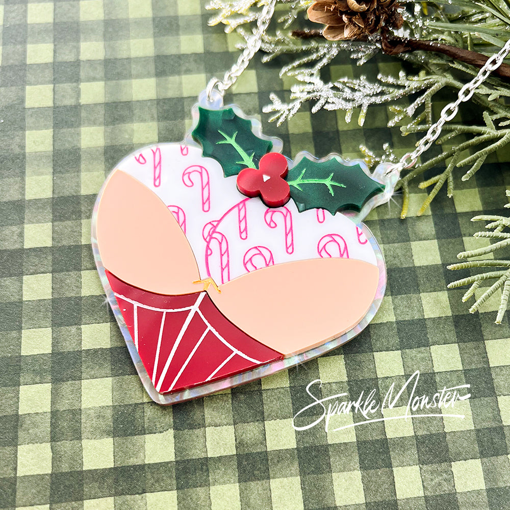 SALE Holiday Booty, large acrylic necklace, 3 skin tones