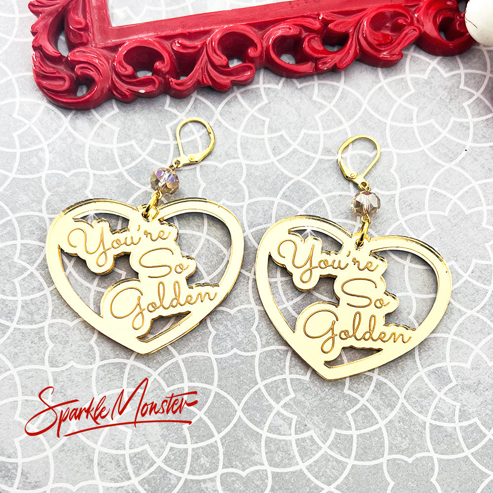 SALE You're So Golden acrylic earrings
