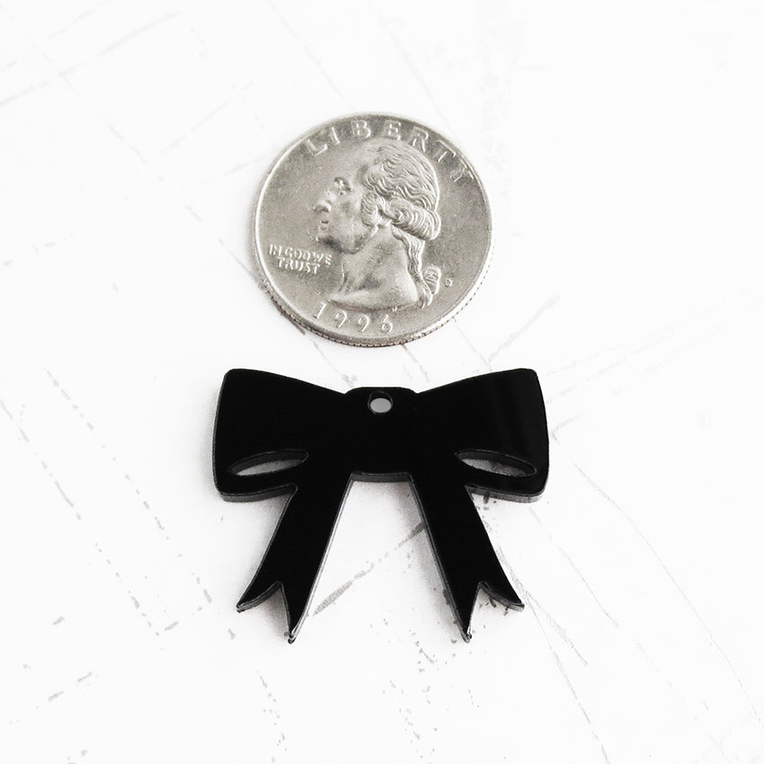 Bow Charms or Cabochons, CHOOSE COLOR, laser cut acrylic, custom order