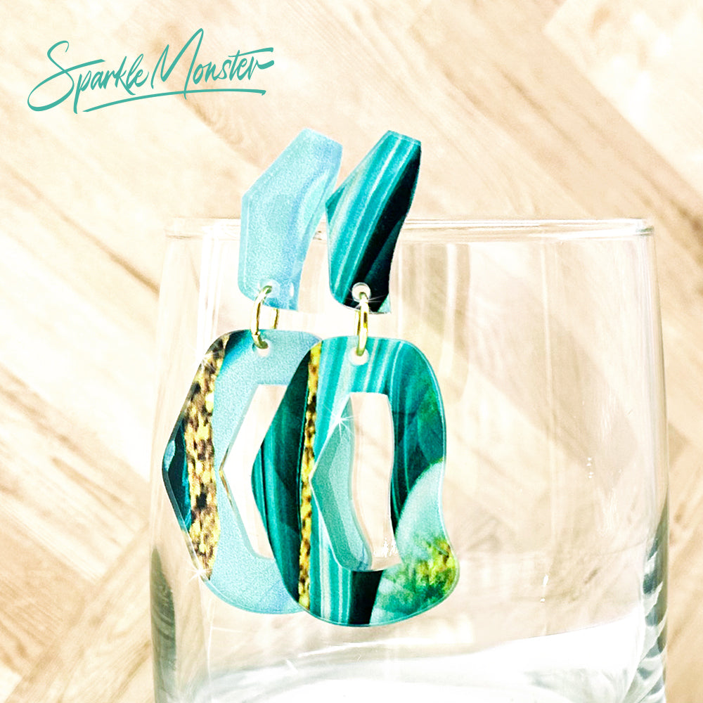 Every Occasion dangle earrings, teal swirl