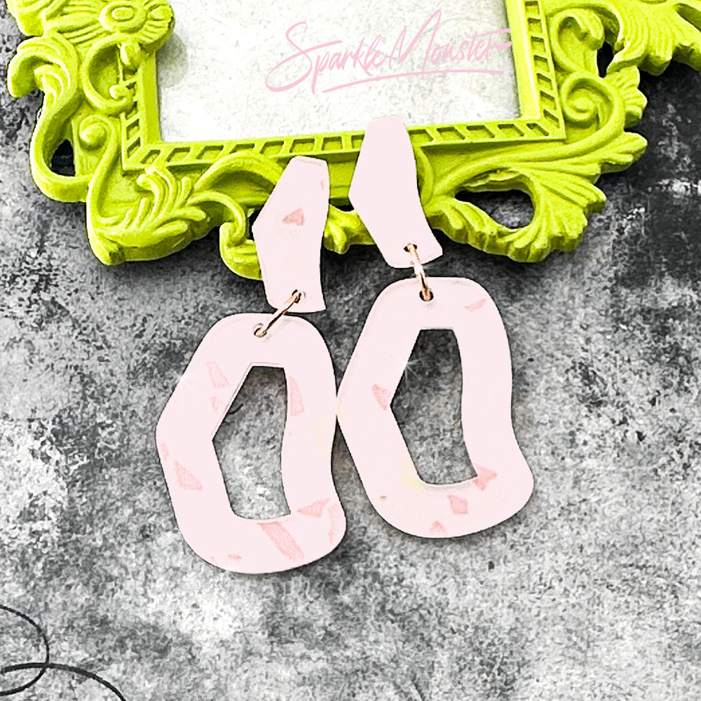 SALE Every Occasion dangle earrings, light pink terrazzo