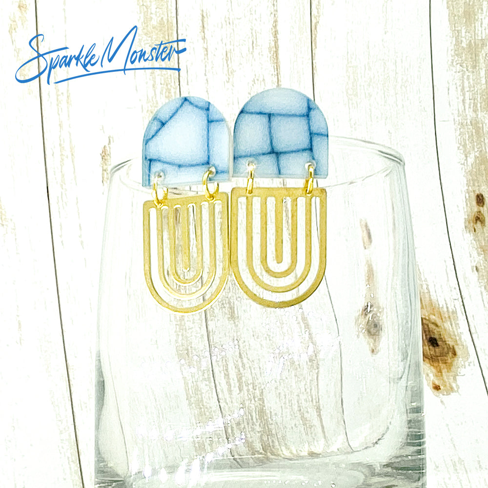 SALE Modern Arches dangle earrings with post backs