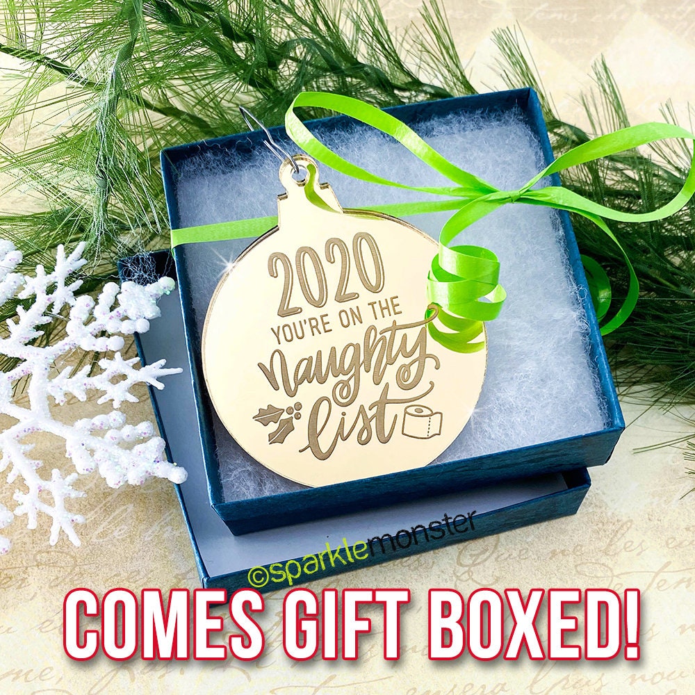 SALE, 2020 Down in History Ornament, laser cut acrylic, gift, funny, green, rose gold, mirror, COVID humor, stocking stuffer