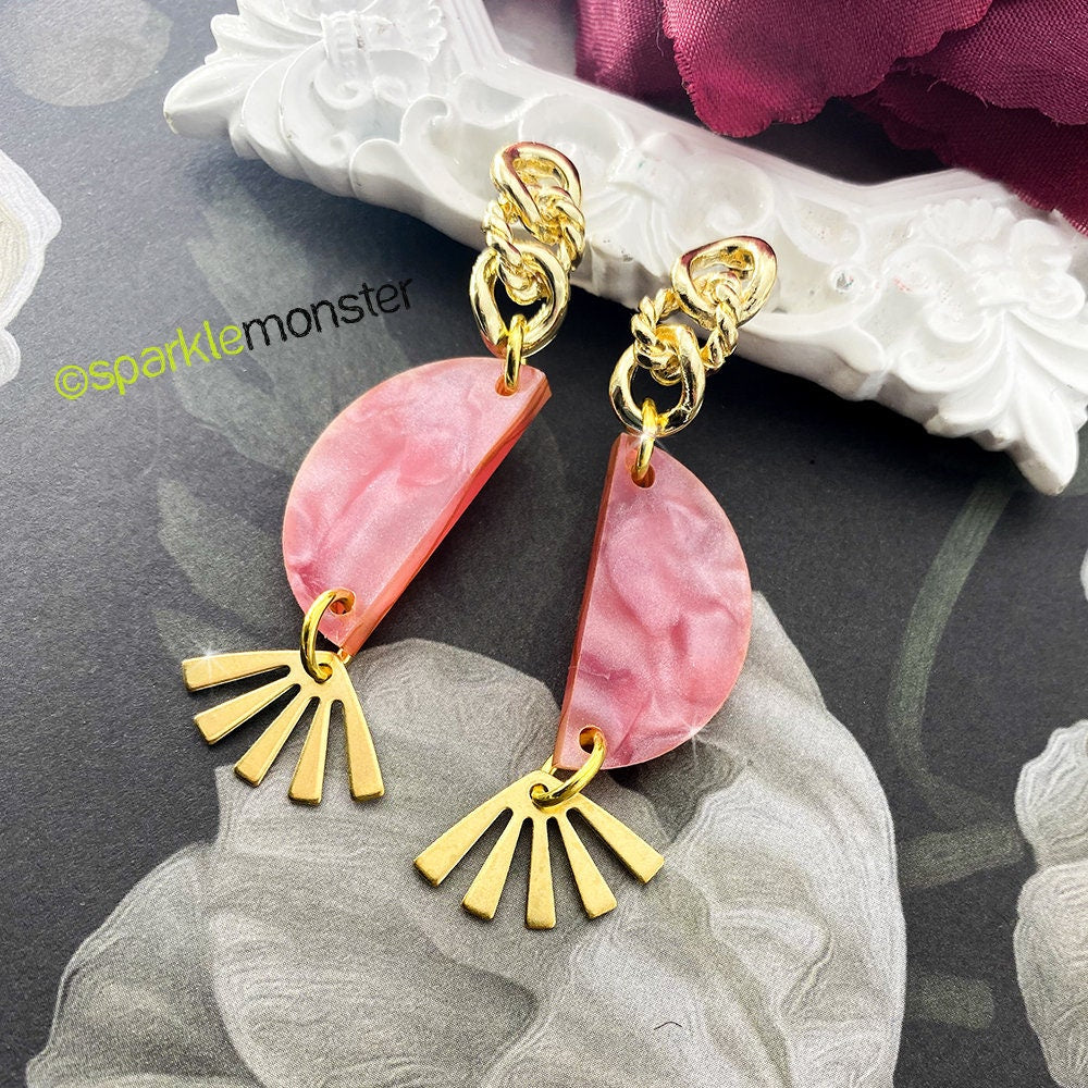 SALE Pretty in Pink dangle earrings